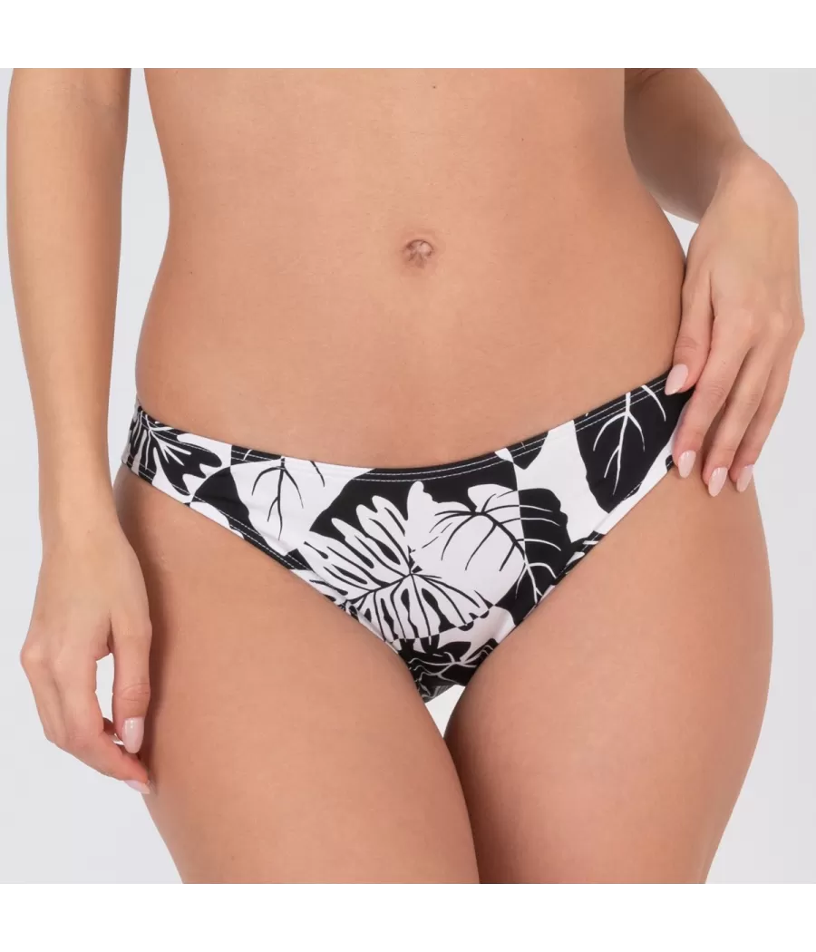 Basic dames bikinislip Foglia zwart - Maillots séparables imprimés | Kiwi Saint Tropez