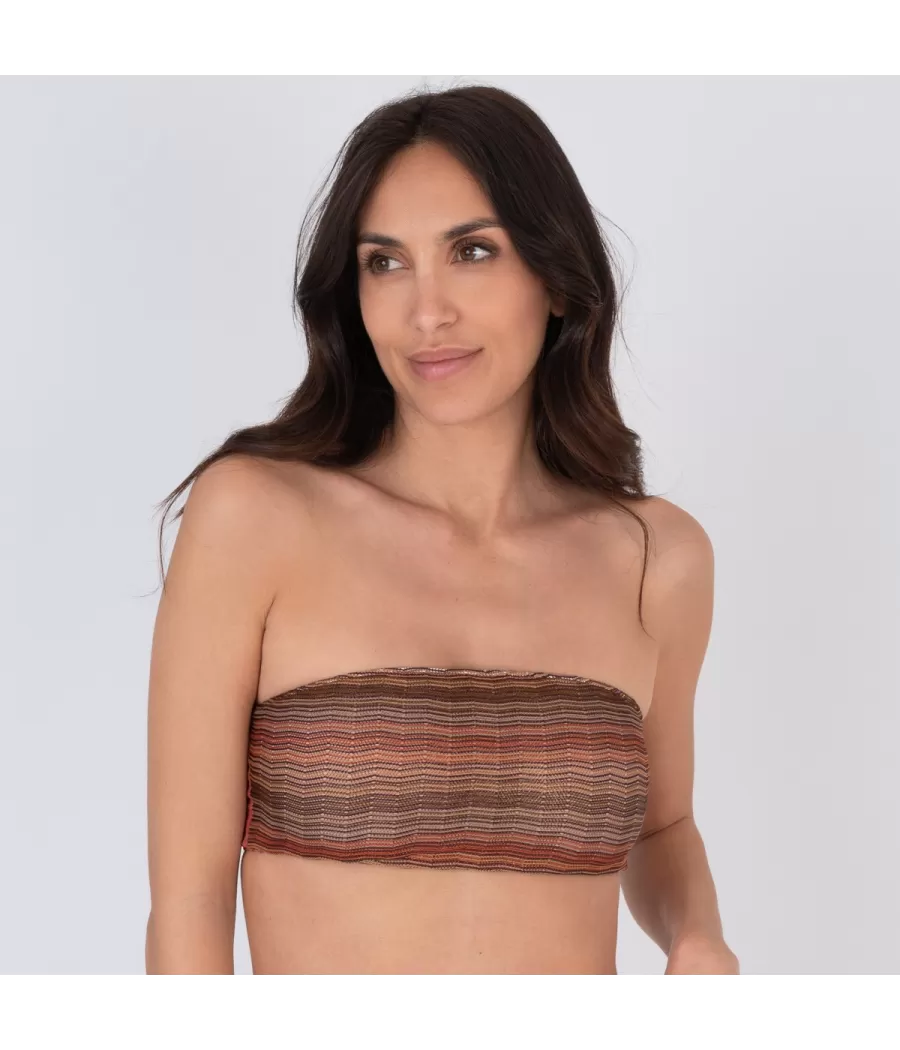 Haut de maillot femme bandeau rétro terre | Kiwi Saint Tropez