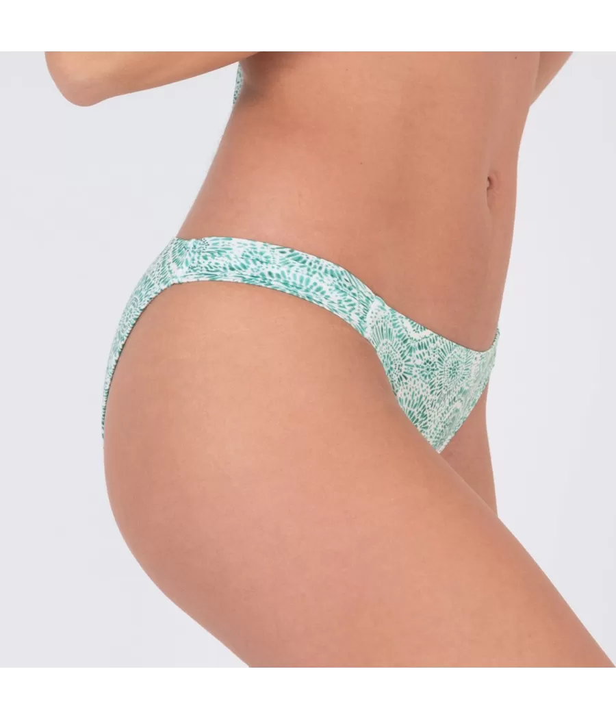 Culotte de maillot femme echancrée hypnosis vert | Kiwi Saint Tropez