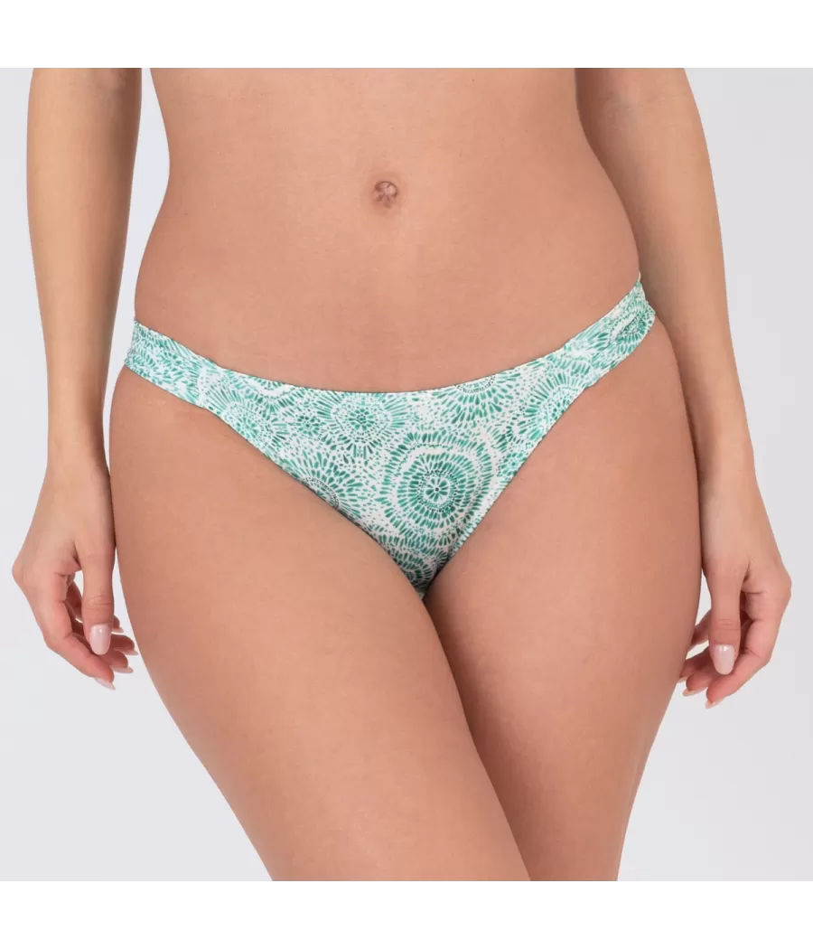 Culotte de maillot femme echancrée hypnosis vert - Printed mix and match | Kiwi Saint Tropez