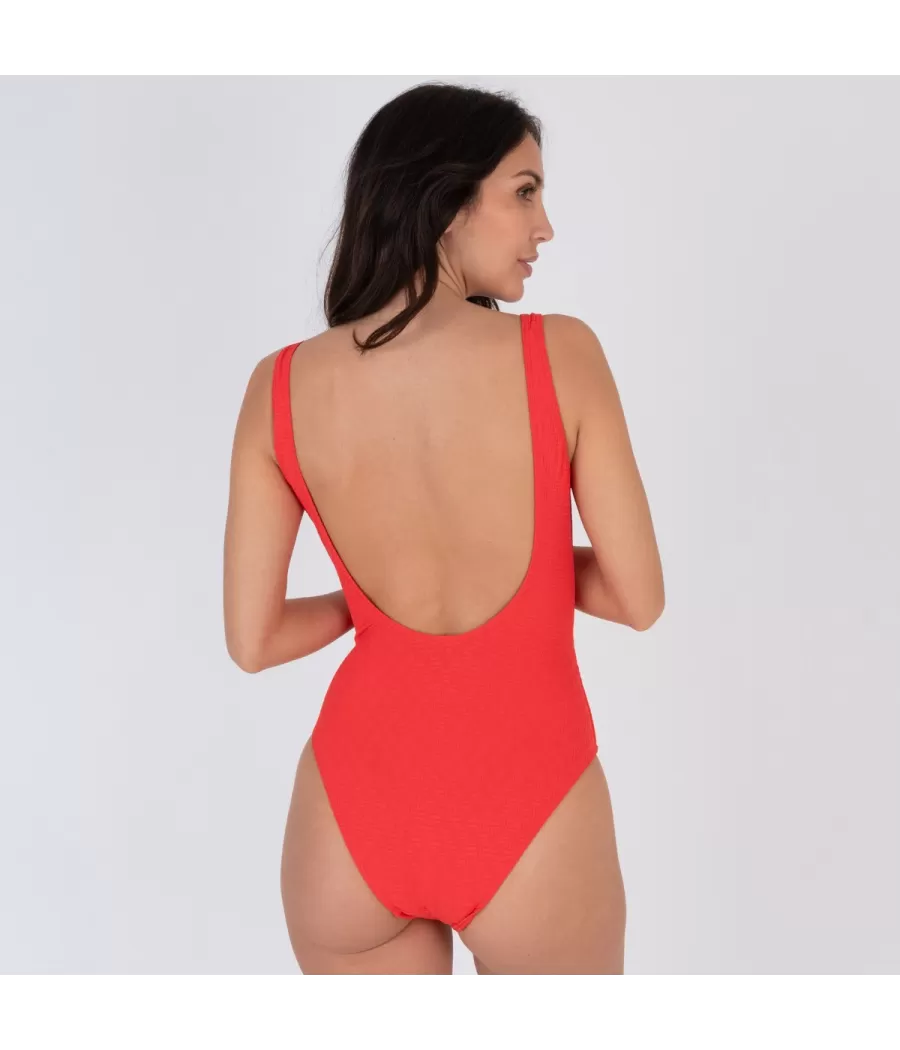 Maillot 1 pièce femme ceinture somptueux rouge | Kiwi Saint Tropez