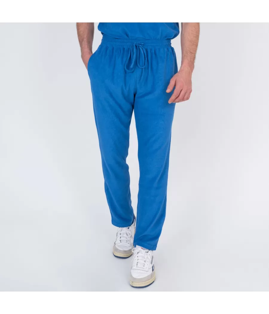 Pantalon homme éponge Terry bleu | Kiwi Saint Tropez