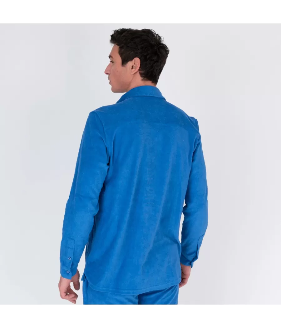 Chemise homme éponge Terry bleu | Kiwi Saint Tropez