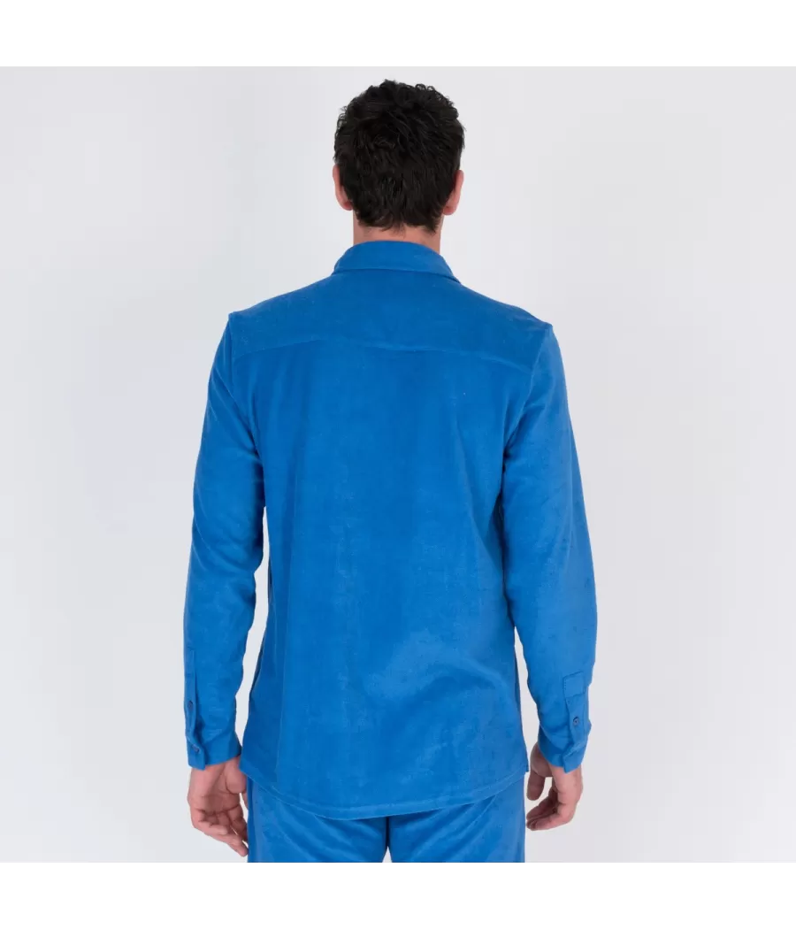 Chemise homme éponge Terry bleu | Kiwi Saint Tropez