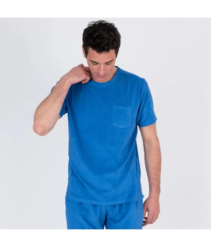 T-shirt homme éponge Terry bleu