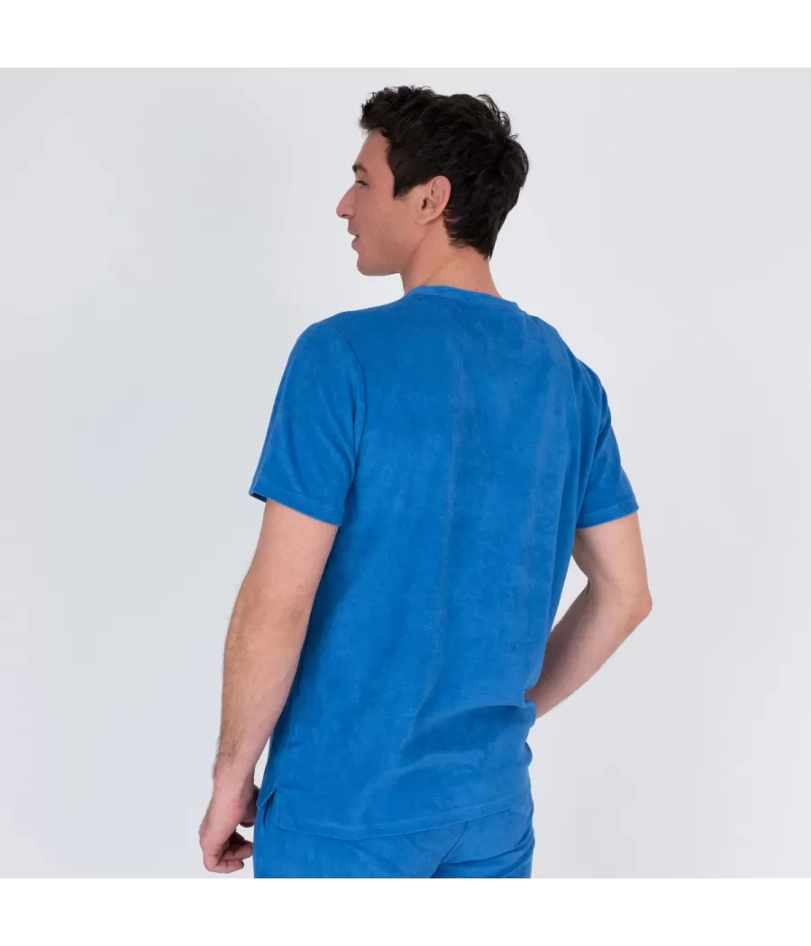 T-shirt homme éponge Terry bleu | Kiwi Saint Tropez