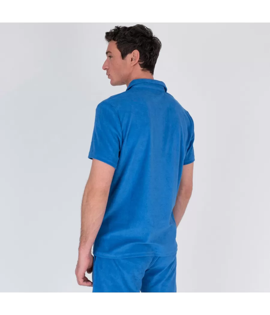 Polo homme éponge Terry bleu | Kiwi Saint Tropez