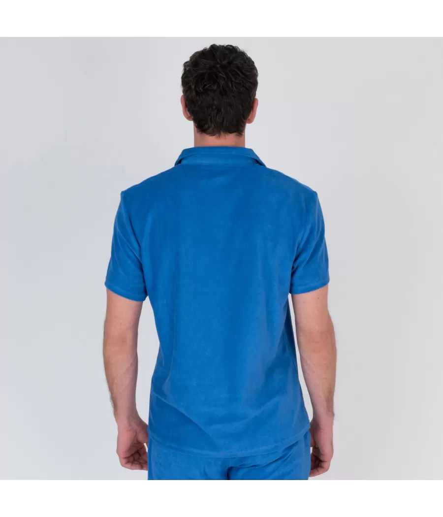 Polo homme éponge Terry bleu | Kiwi Saint Tropez