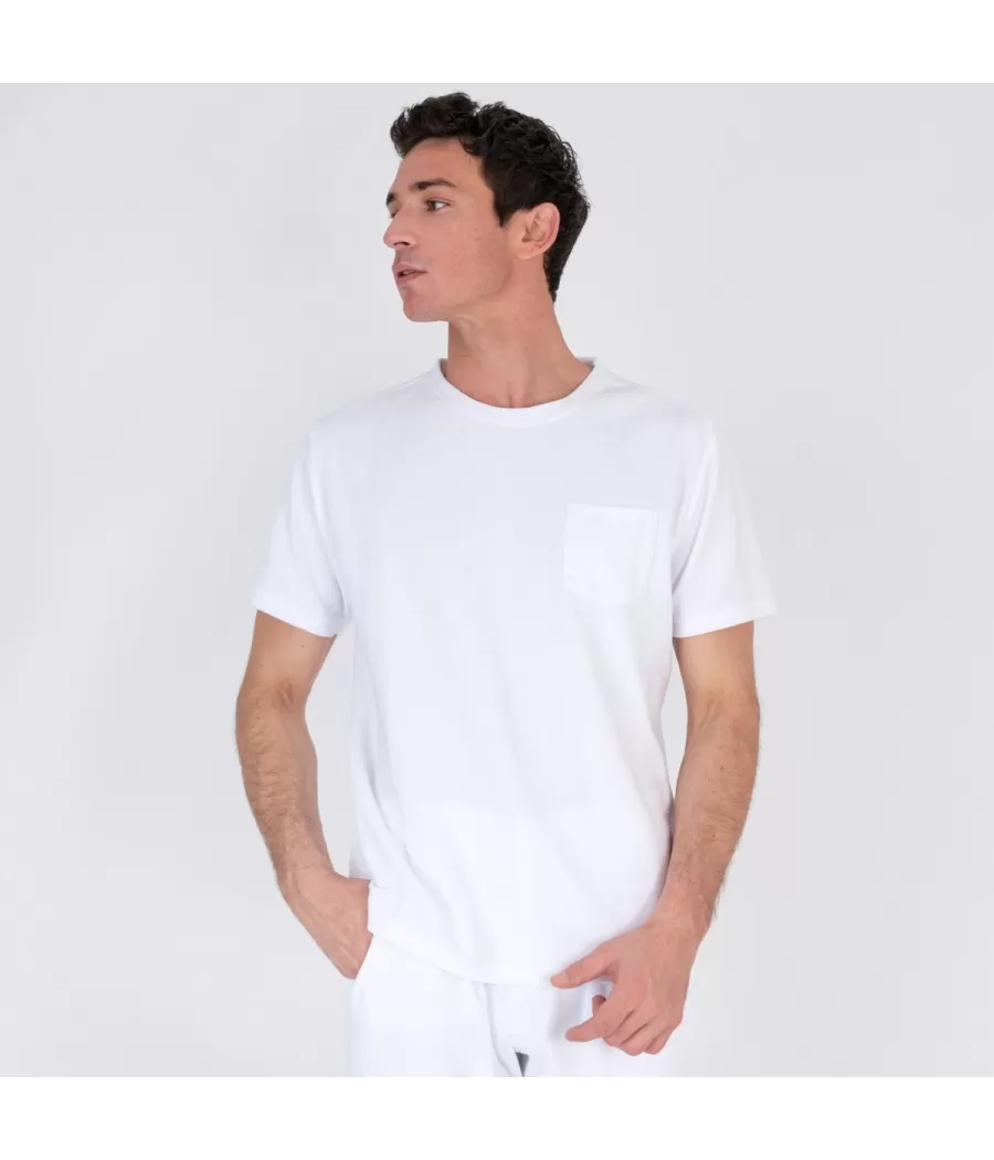 T-shirt homme éponge Terry blanc | Kiwi Saint Tropez