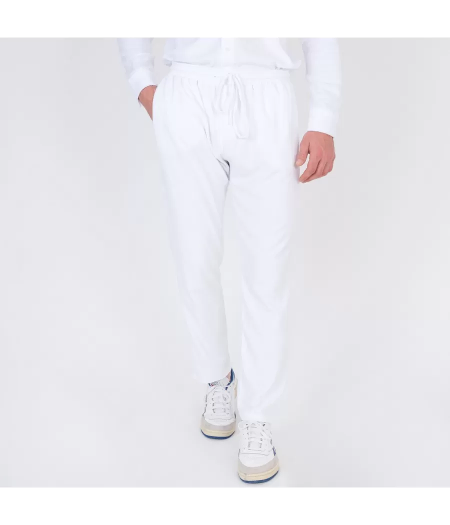 Pantalon homme éponge Terry blanc | Kiwi Saint Tropez