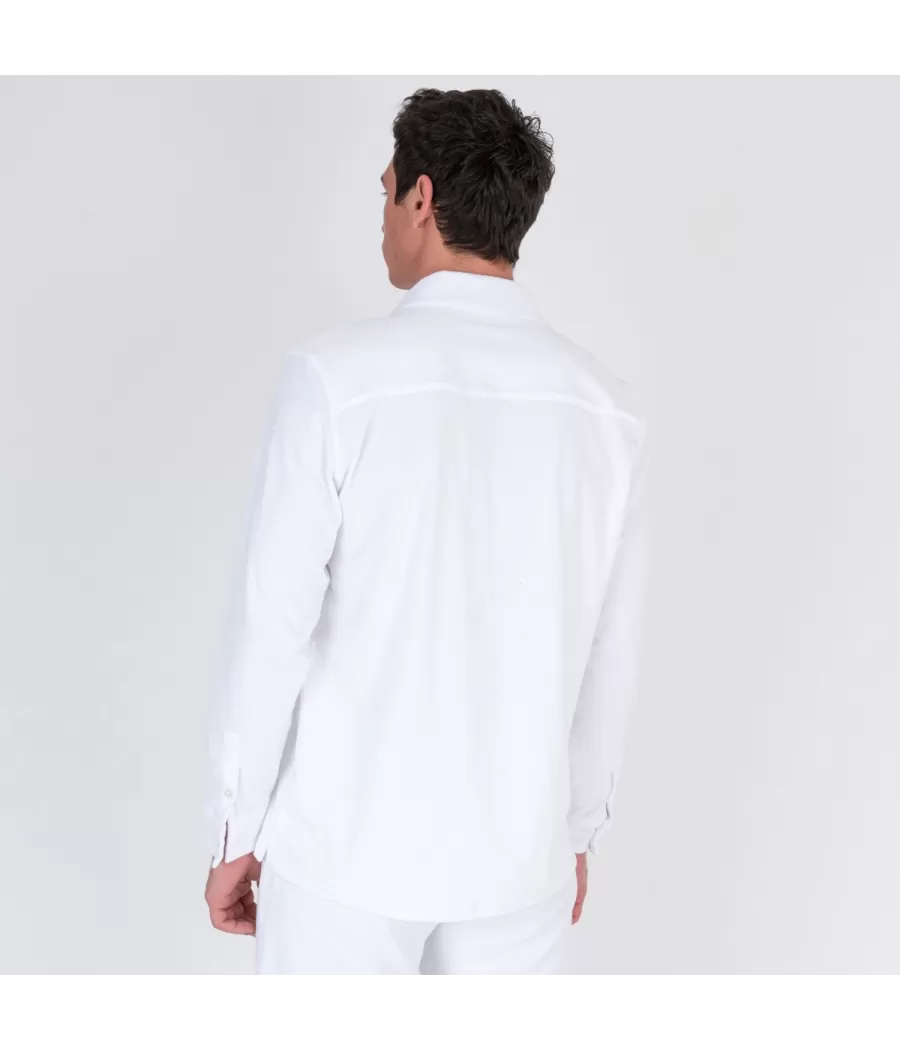 Chemise homme éponge Terry blanc | Kiwi Saint Tropez