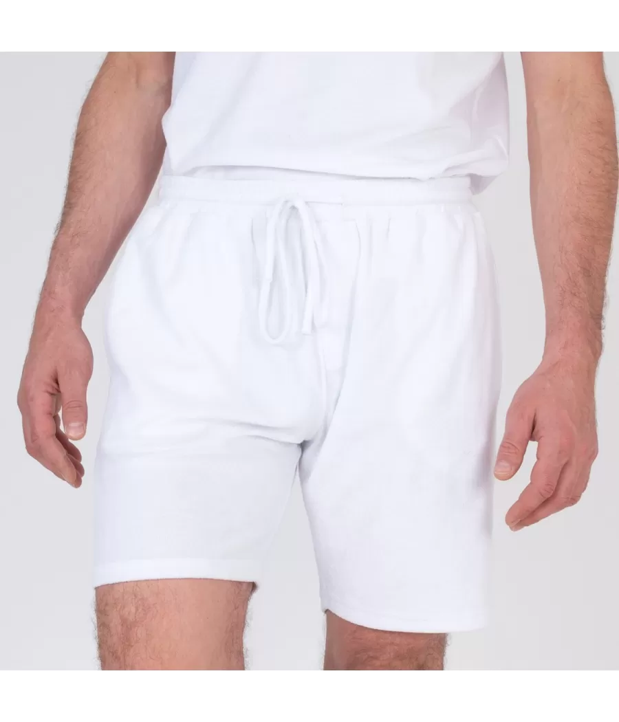 Bermuda homme éponge Terry blanc - Shorts men  | Kiwi Saint Tropez