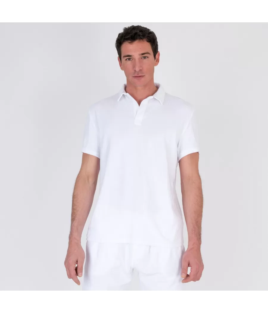 Polo homme éponge Terry blanc - Polos men  | Kiwi Saint Tropez