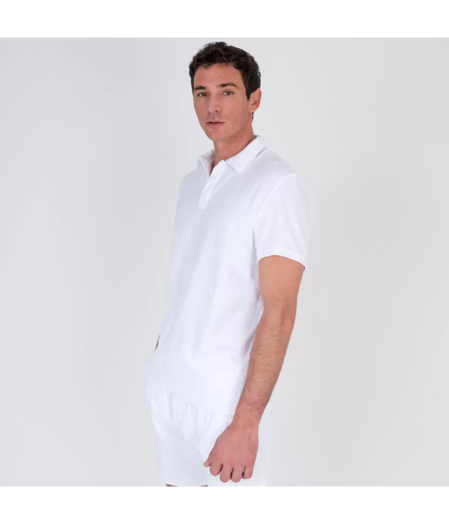 Polo homme éponge Terry blanc | Kiwi Saint Tropez