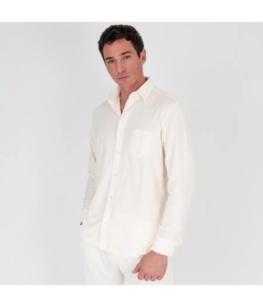 Chemise homme éponge Terry écru | Kiwi Saint Tropez