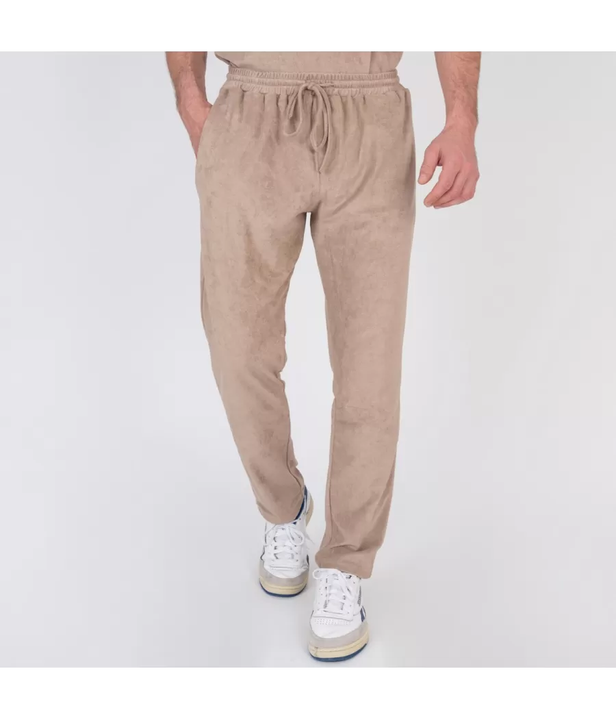 Pantalon homme éponge Terry beige - Pantalons | Kiwi Saint Tropez