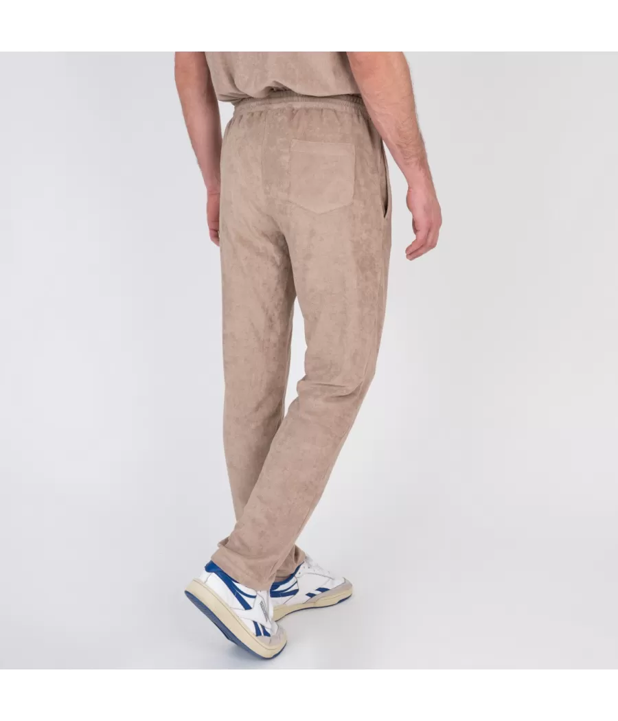 Pantalon homme éponge Terry beige | Kiwi Saint Tropez