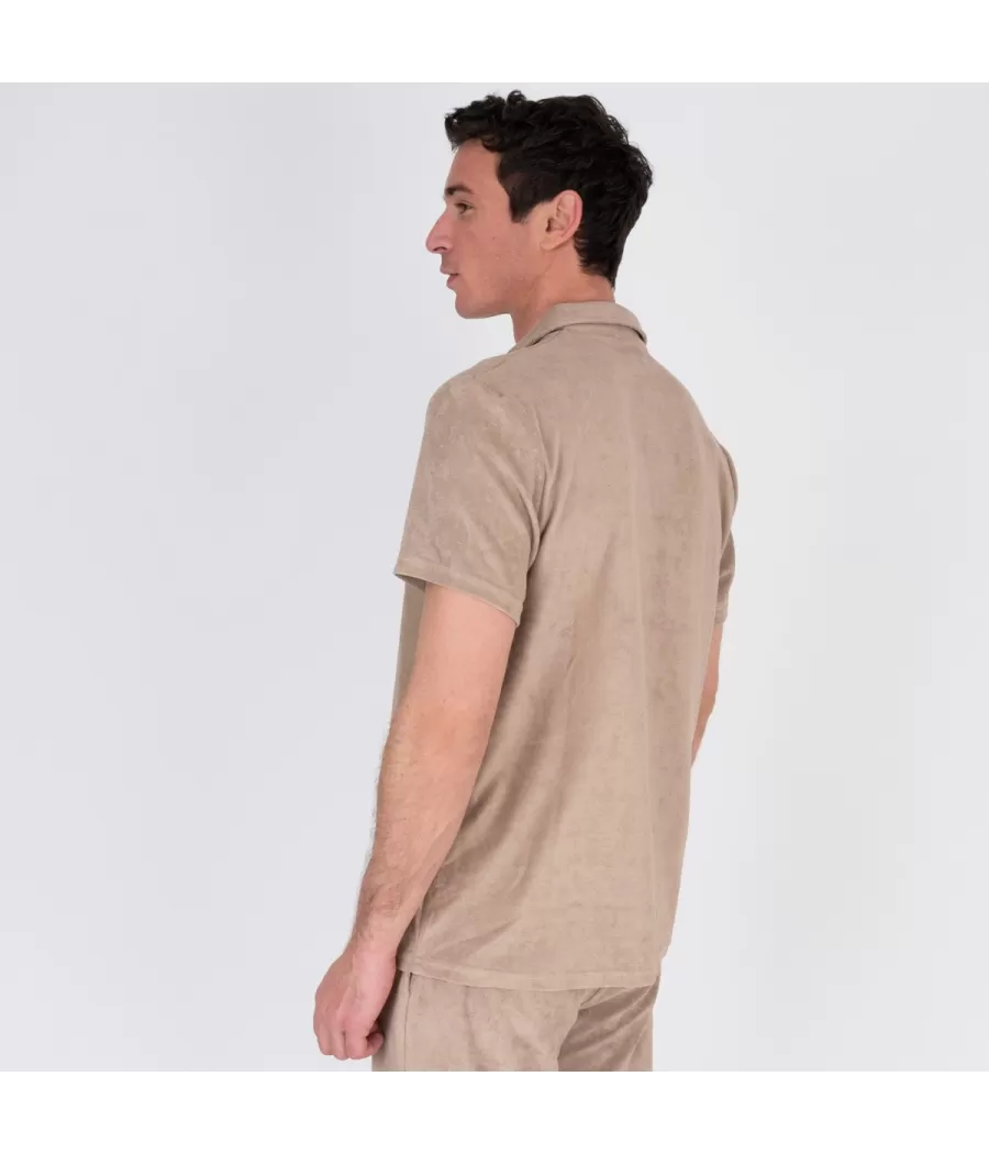 Polo homme éponge Terry beige - Polos homme | Kiwi Saint Tropez