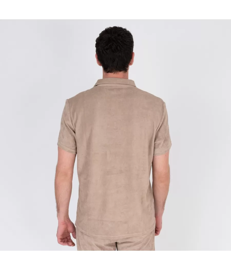 Polo homme éponge Terry beige - Polos men  | Kiwi Saint Tropez