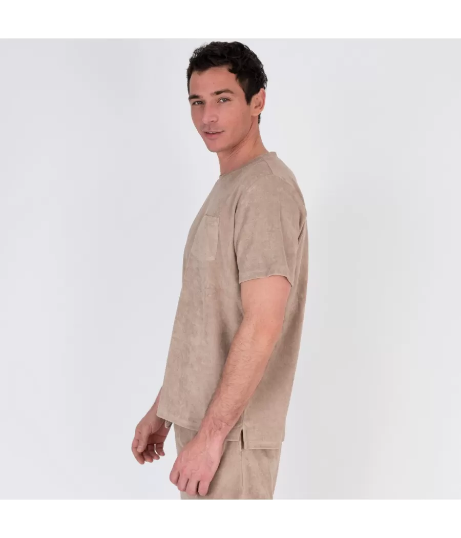 Terry heren-T-shirt beige - T-Shirts homme | Kiwi Saint Tropez