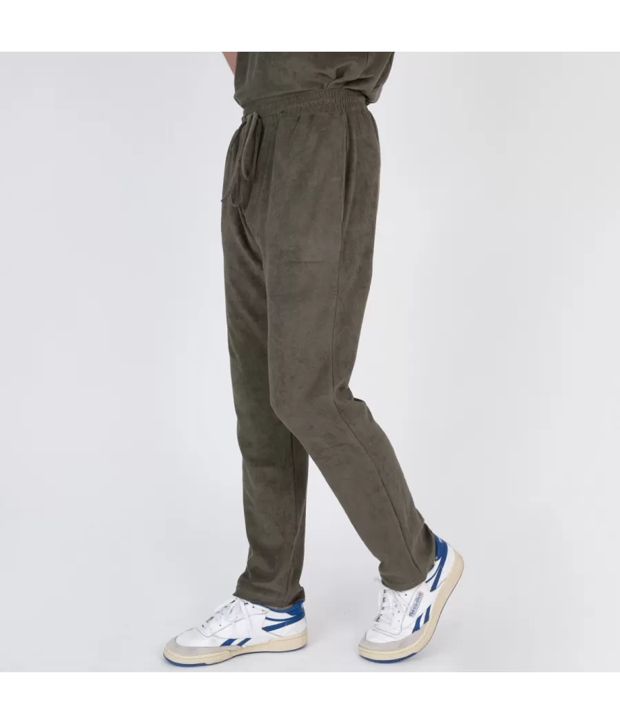 Pantalon homme éponge Terry kaki | Kiwi Saint Tropez