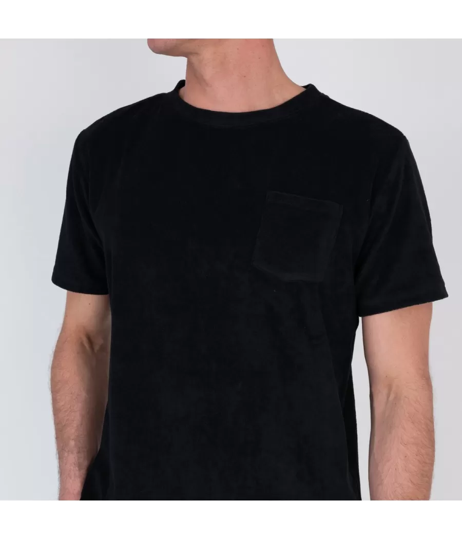 T-shirt homme éponge Terry noir | Kiwi Saint Tropez