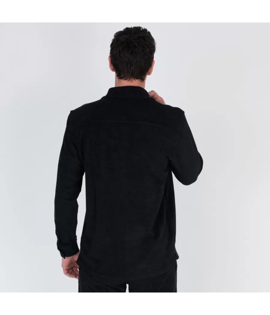 Chemise homme éponge Terry noir | Kiwi Saint Tropez