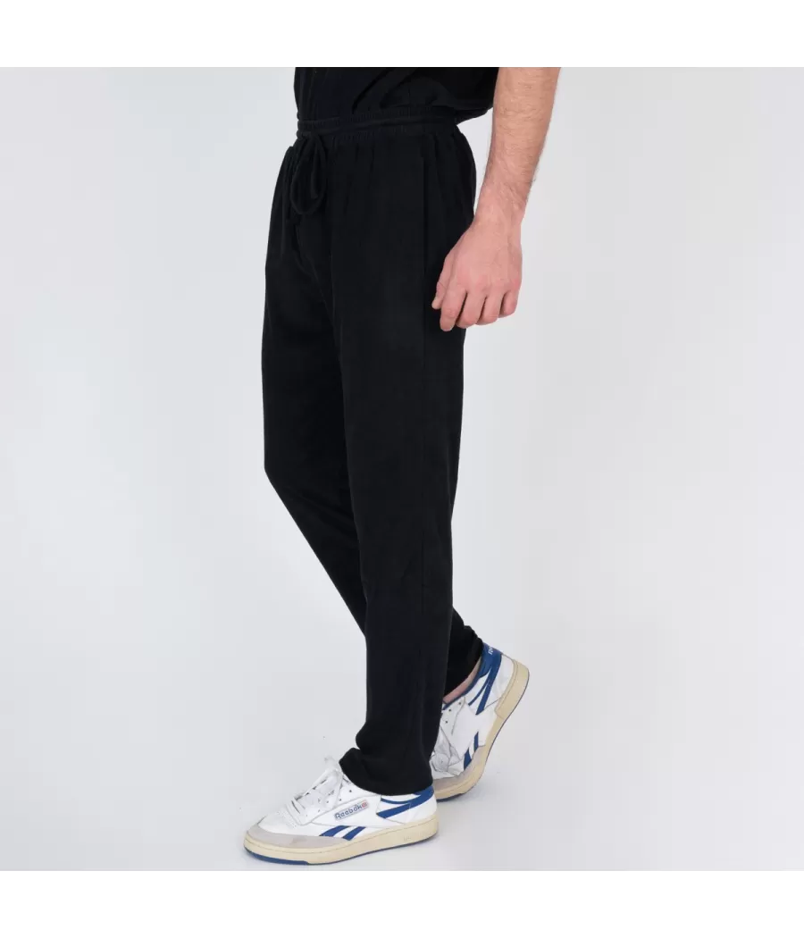 Pantalon homme éponge Terry noir | Kiwi Saint Tropez