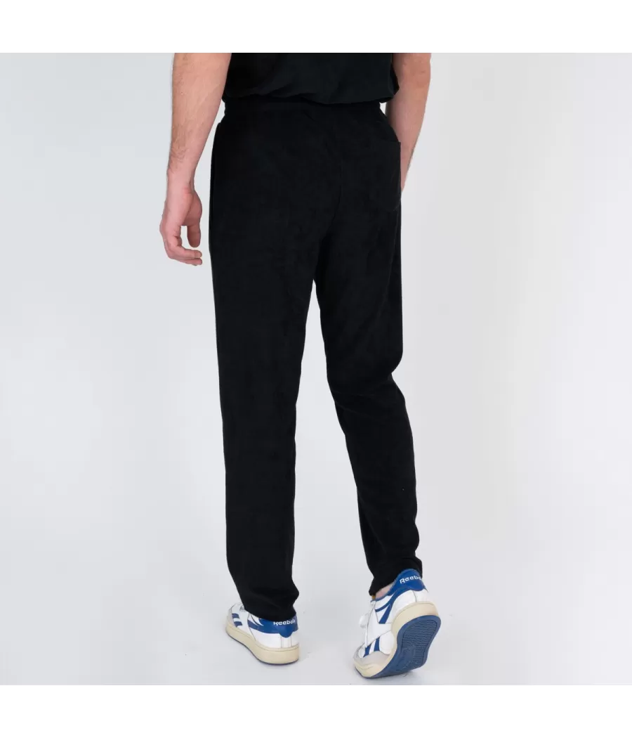 Pantalon homme éponge Terry noir | Kiwi Saint Tropez