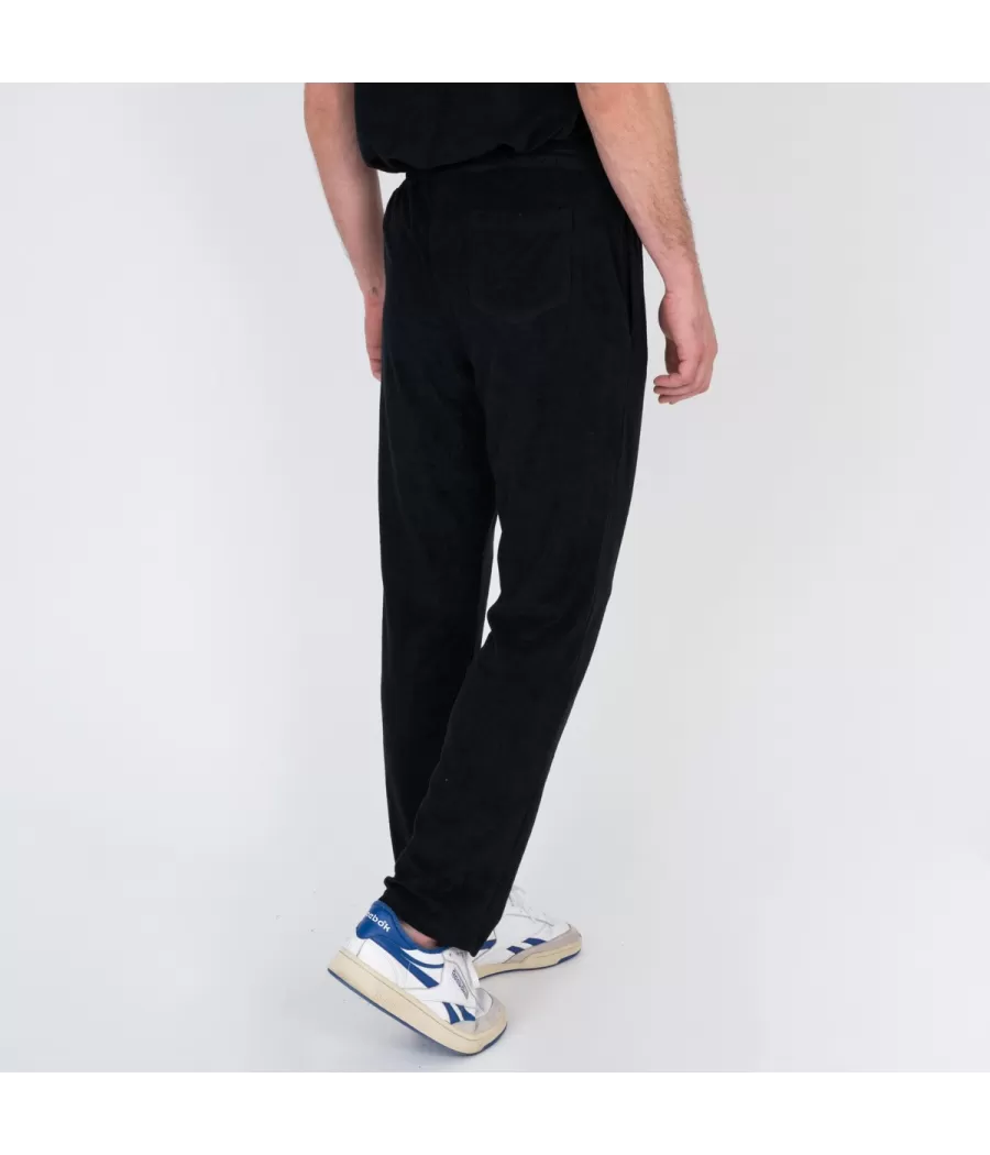 Pantalon homme éponge Terry noir | Kiwi Saint Tropez