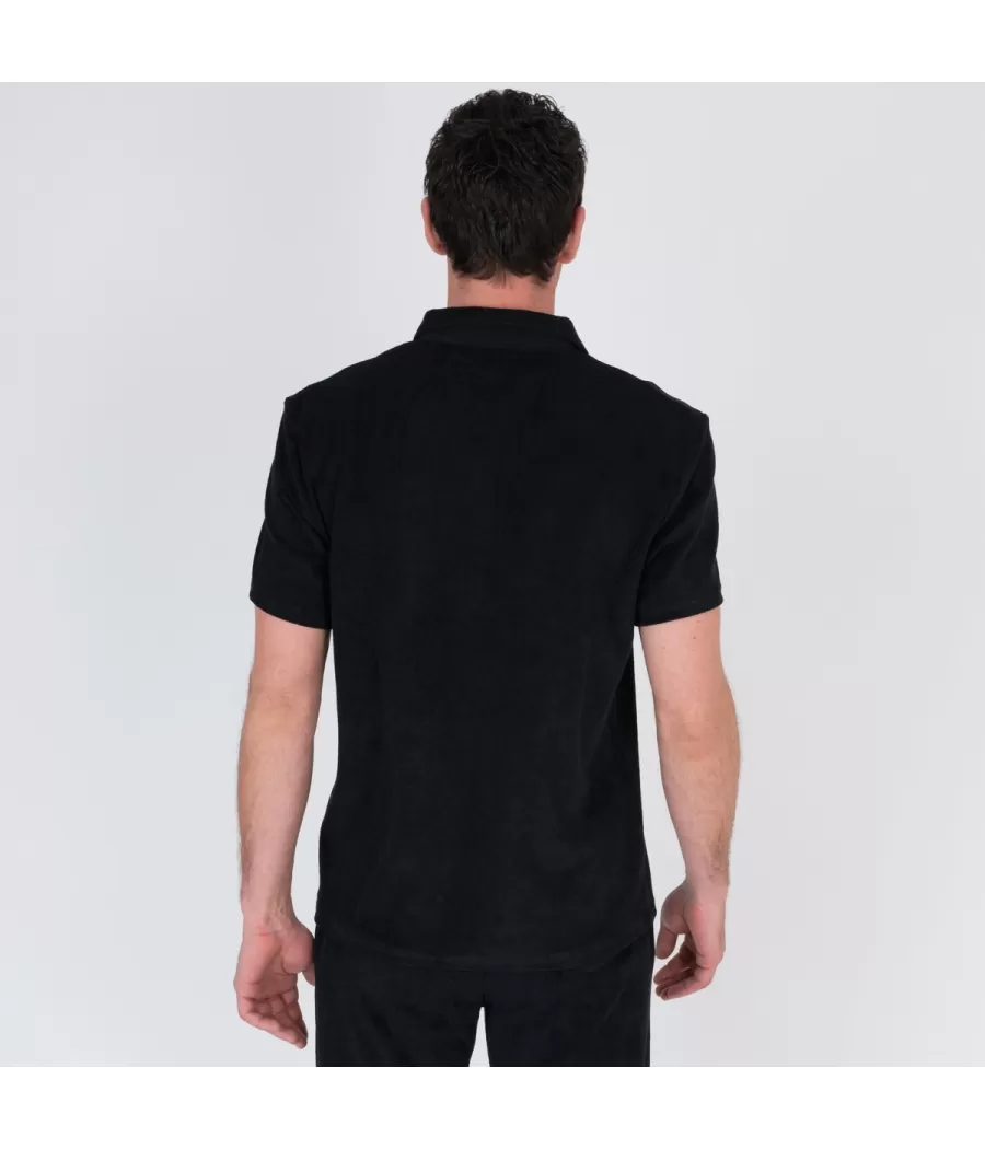 Polo homme éponge Terry noir | Kiwi Saint Tropez