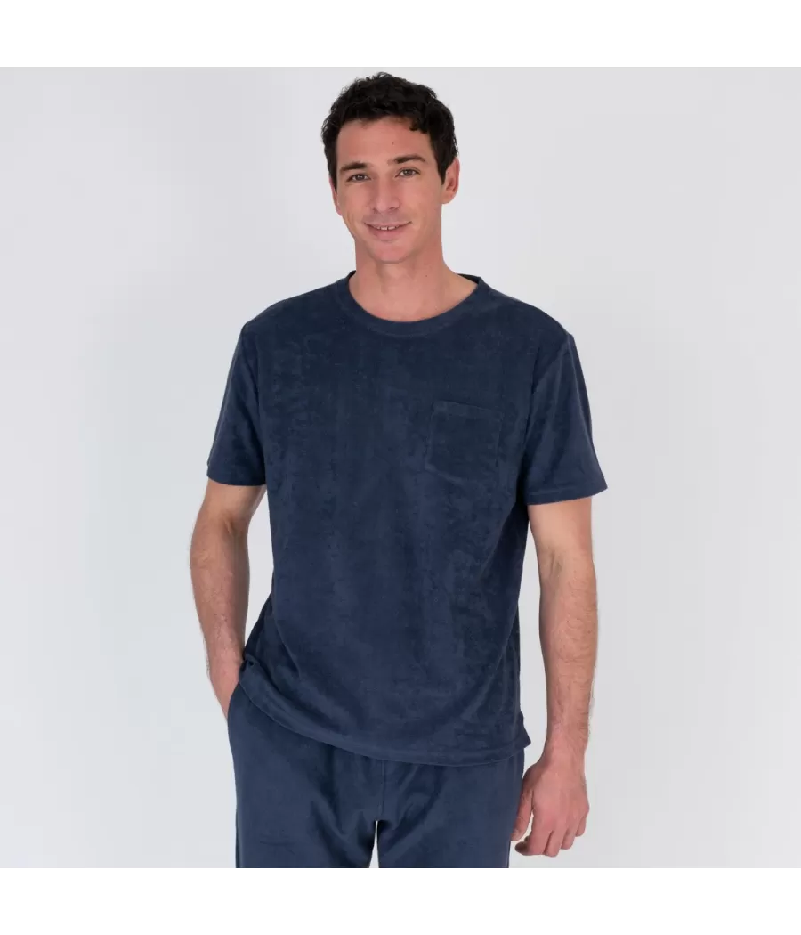 T-shirt homme éponge Terry marine