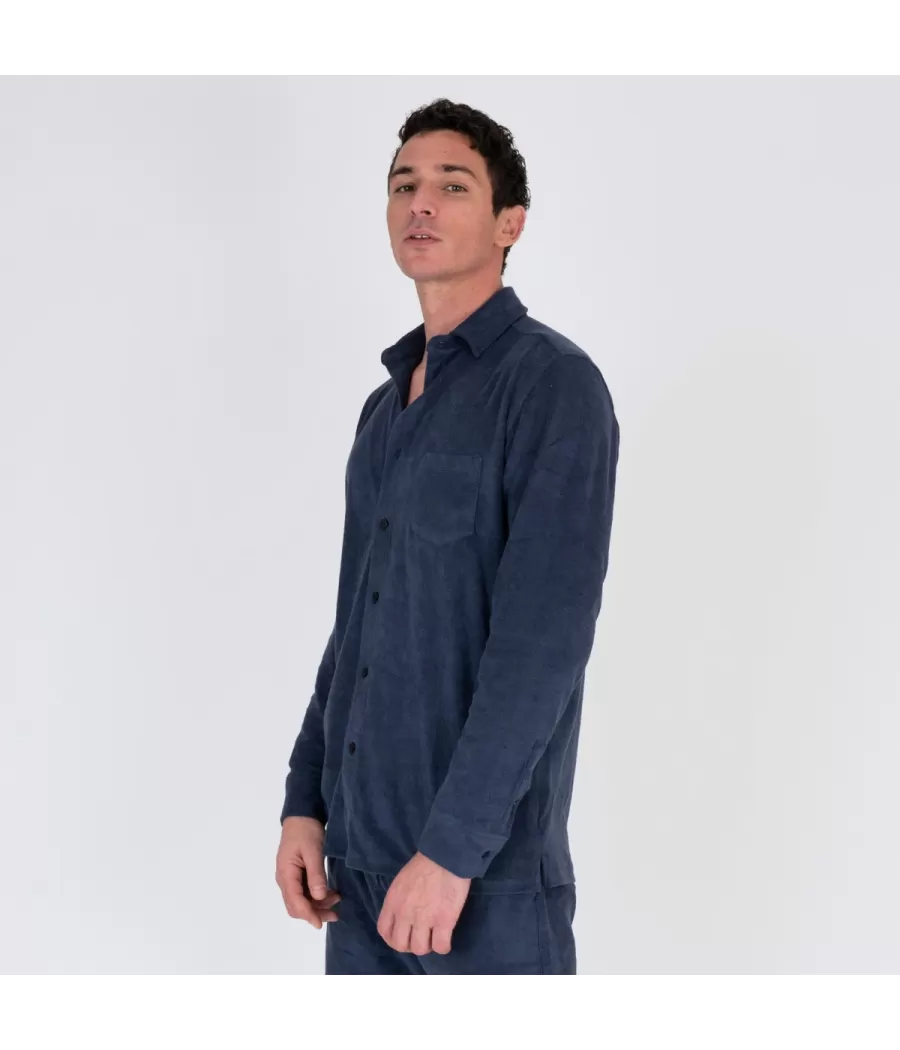 Chemise homme éponge Terry marine | Kiwi Saint Tropez