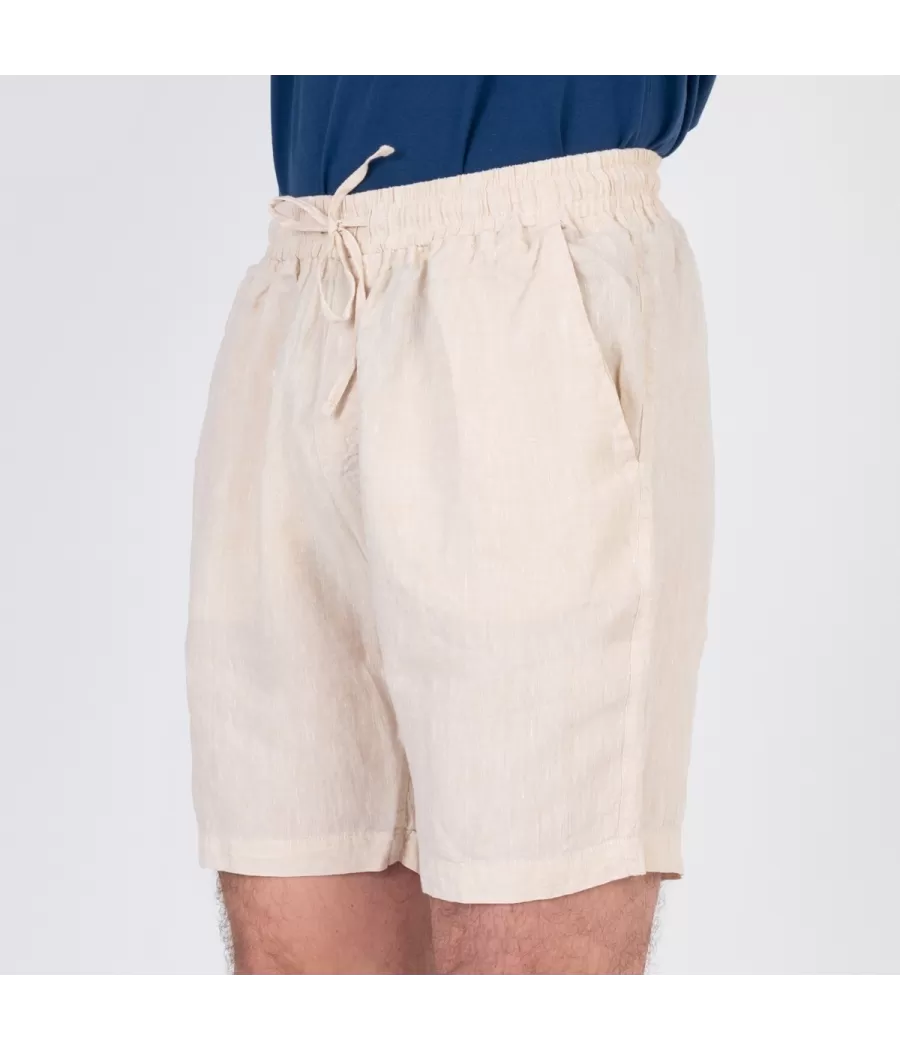 Short homme lin Laos naturel | Kiwi Saint Tropez