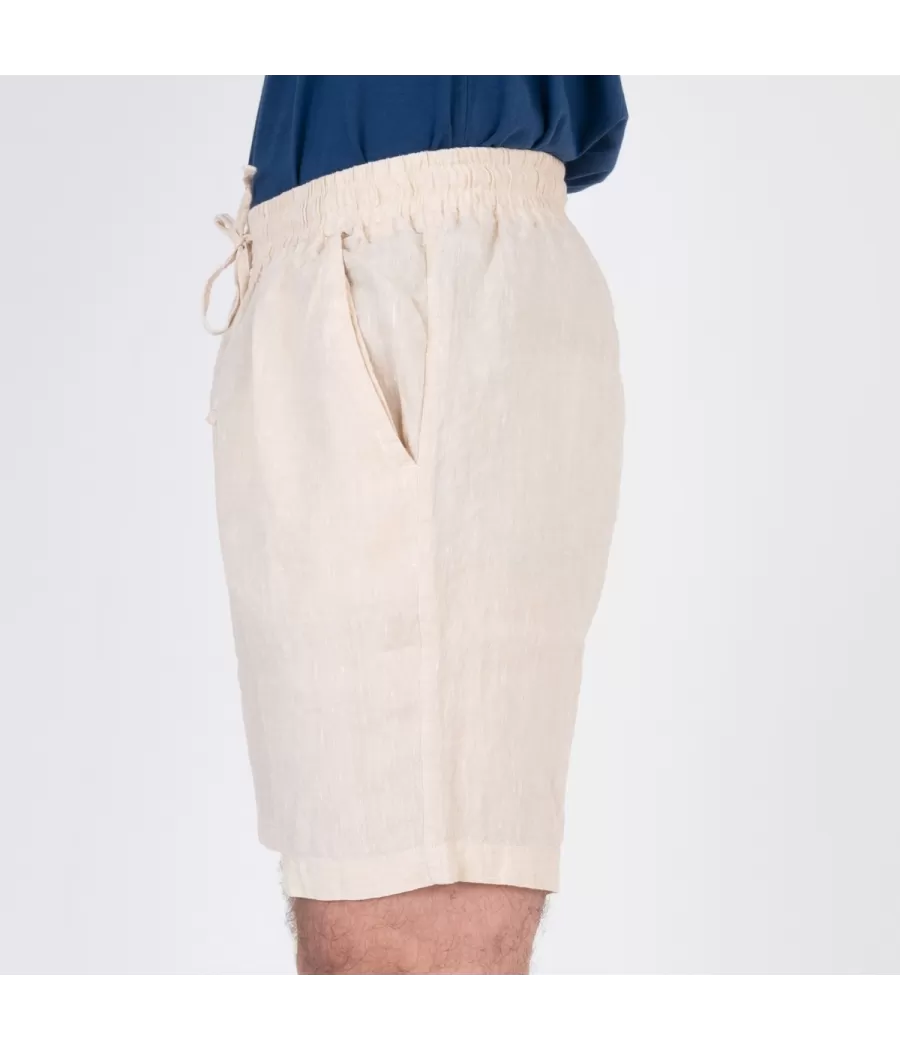 Short homme lin Laos naturel | Kiwi Saint Tropez