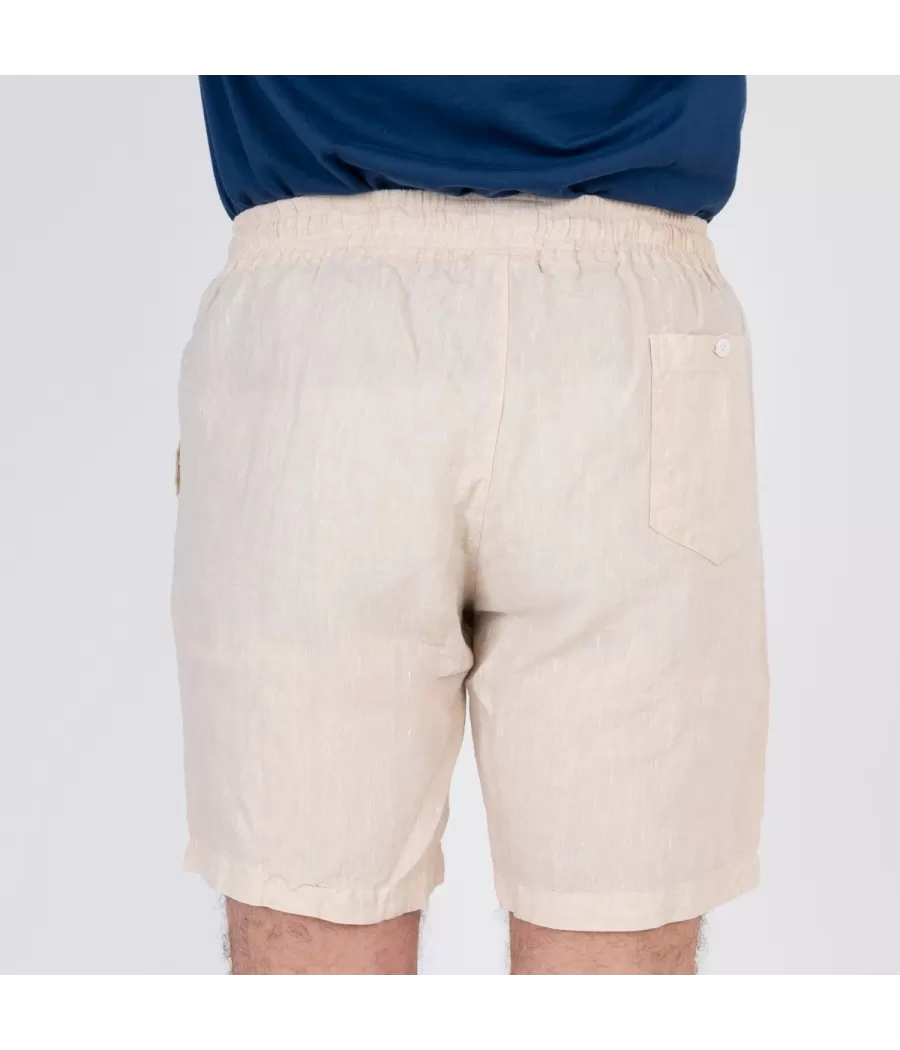 Short homme lin Laos naturel | Kiwi Saint Tropez