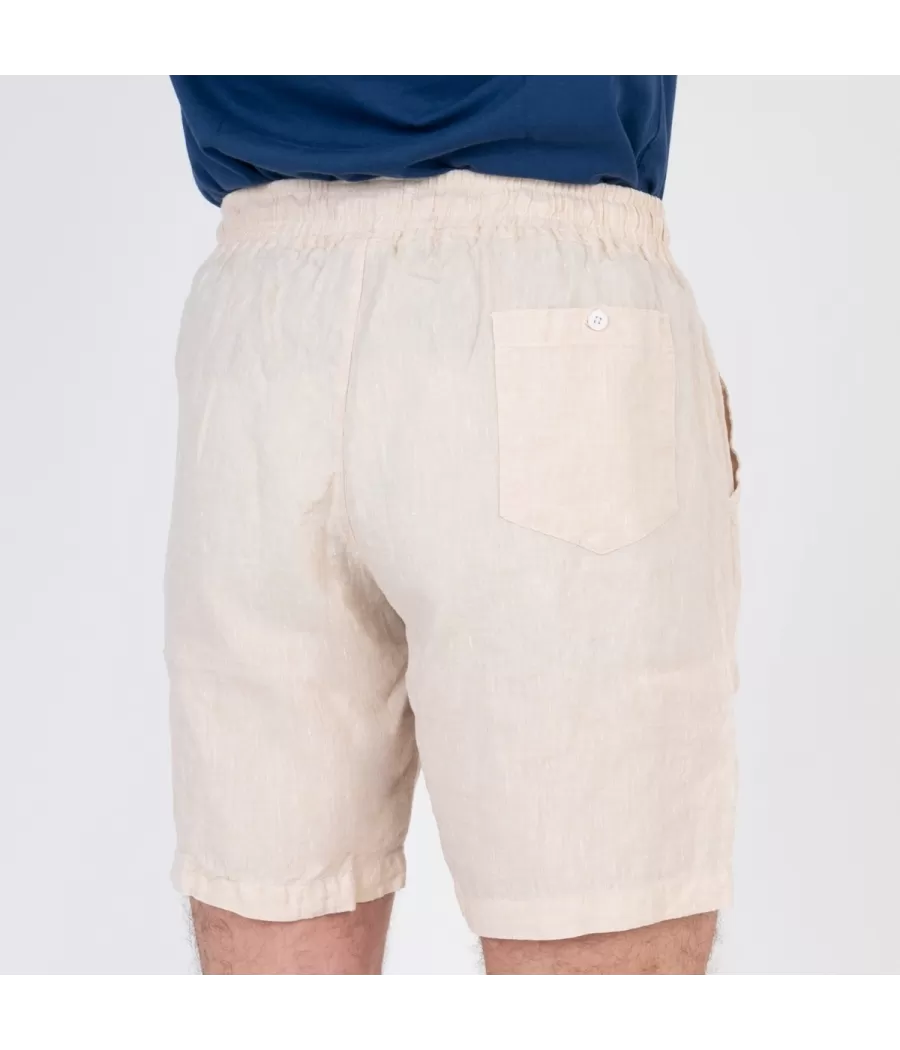 Short homme lin Laos naturel | Kiwi Saint Tropez