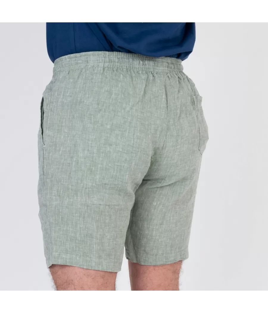 Linnen herenshort Laos kaki - Bermudas homme | Kiwi Saint Tropez