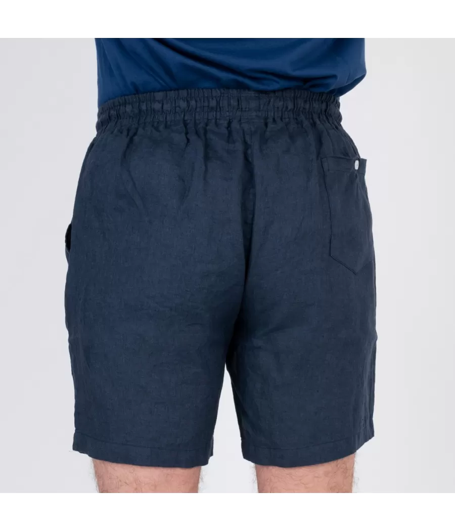 Short homme lin Laos marine | Kiwi Saint Tropez