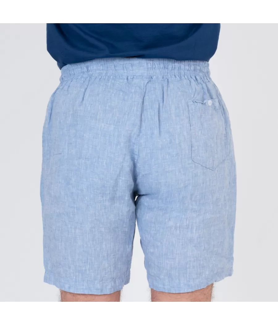 Short homme lin Laos bleu | Kiwi Saint Tropez