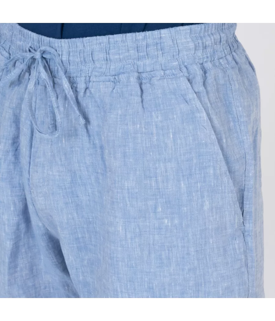 Short homme lin Laos bleu | Kiwi Saint Tropez