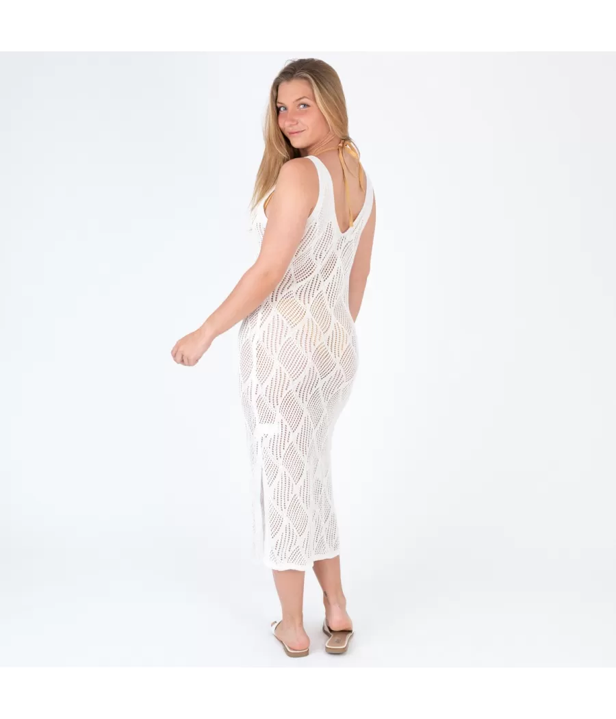 Robe femme crochet rosa modèle F blanc | Kiwi Saint Tropez