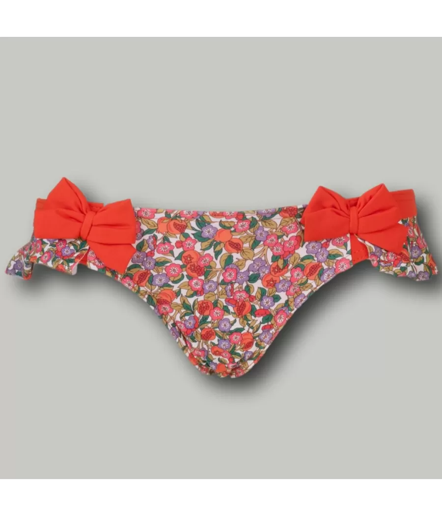 Monokini fille volant liberty orange