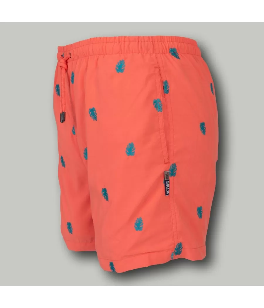 Maillot de bain garçon palma corail - Boxers imprimés garçon | Kiwi Saint Tropez