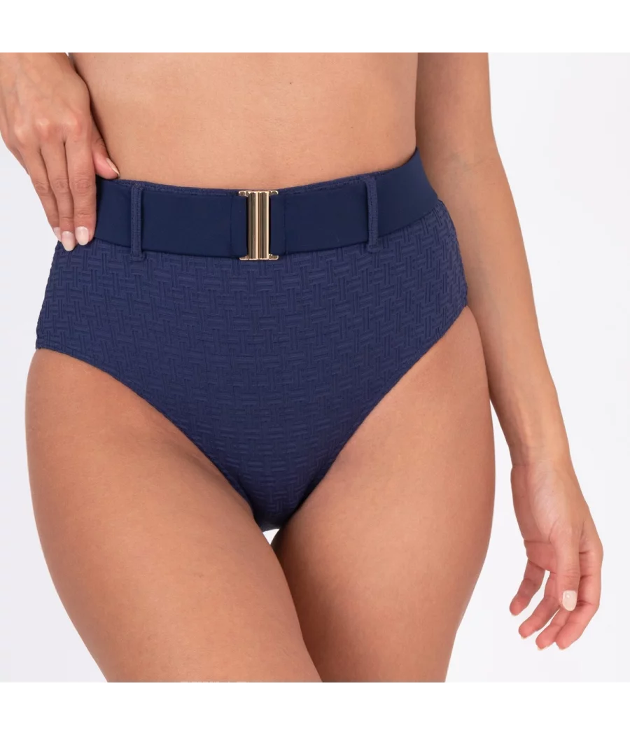 Culotte de maillot femme haute ceinture somptueux navy - Maillots séparables unis | Kiwi Saint Tropez