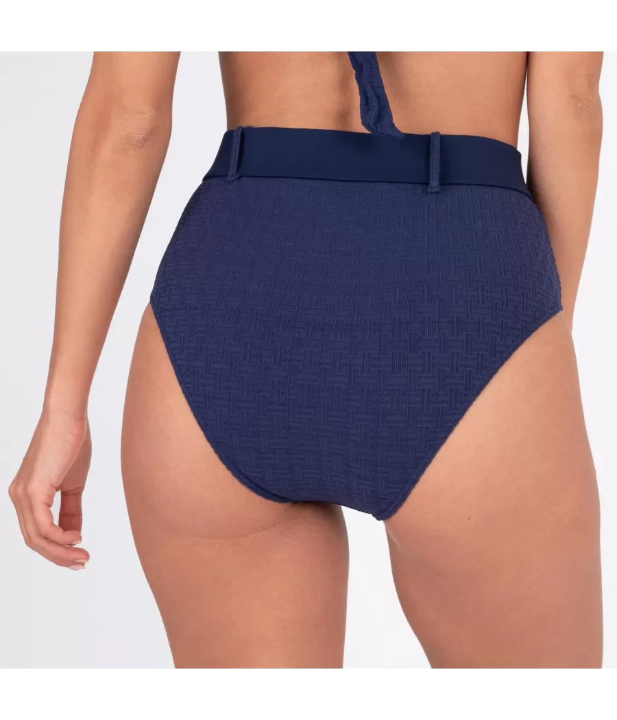 Culotte de maillot femme haute ceinture somptueux navy | Kiwi Saint Tropez