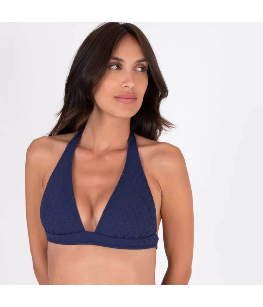 Haut de maillot femme triangle large somptueux navy | Kiwi Saint Tropez