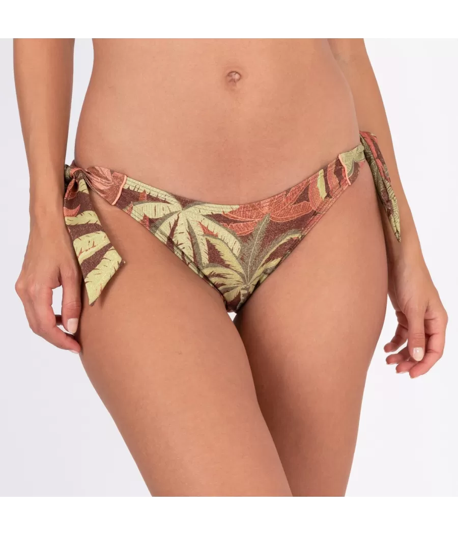 Culotte de maillot femme nouée tinghir marron - Printed mix and match | Kiwi Saint Tropez