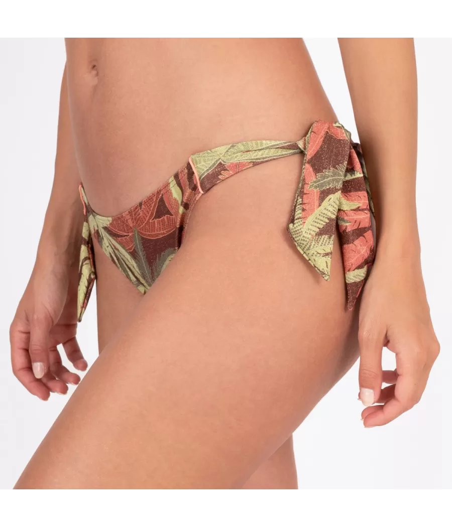 Culotte de maillot femme nouée tinghir marron - Printed mix and match | Kiwi Saint Tropez