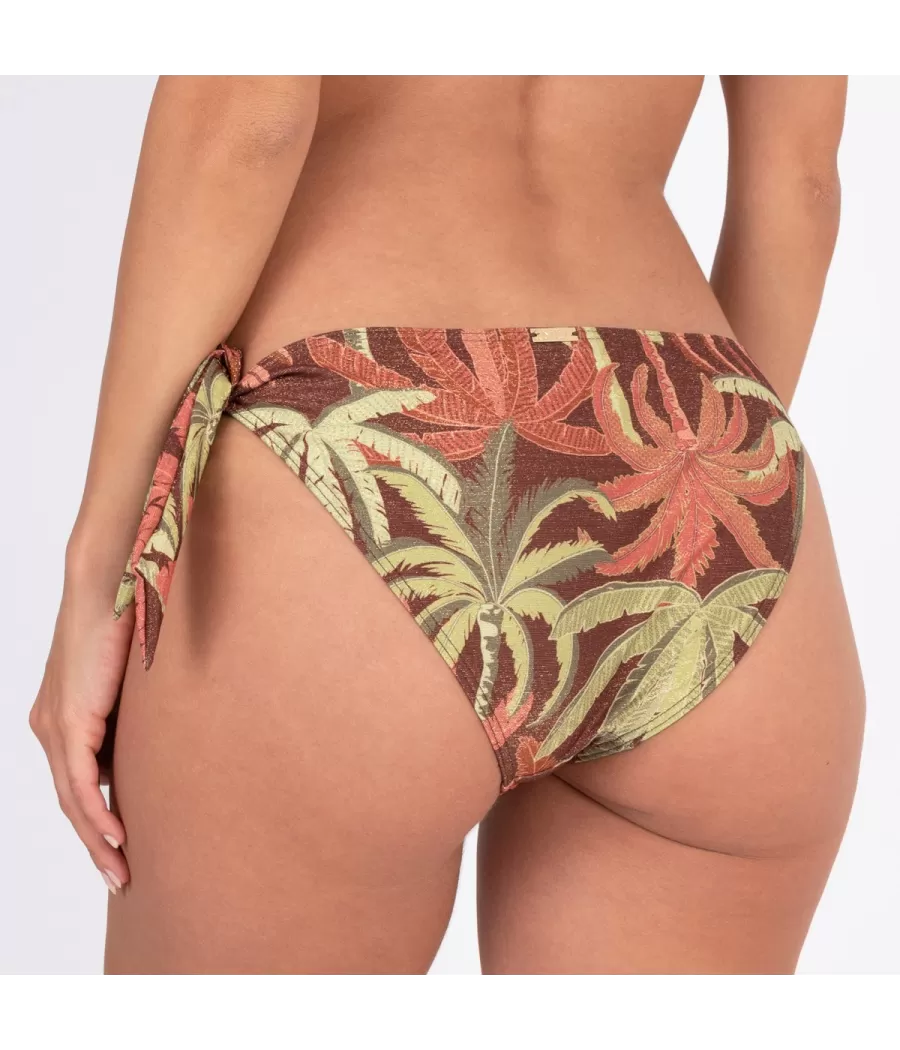 Culotte de maillot femme nouée tinghir marron - Printed mix and match | Kiwi Saint Tropez